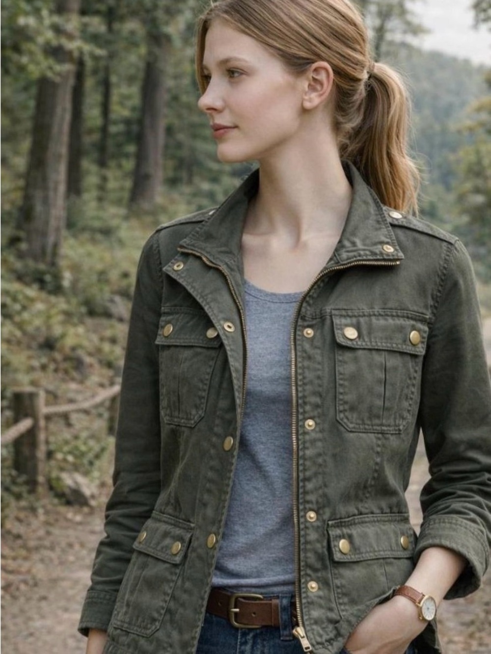 J.Crew Size Small Women’s Olive Utility Jacket - Casual Field Coat